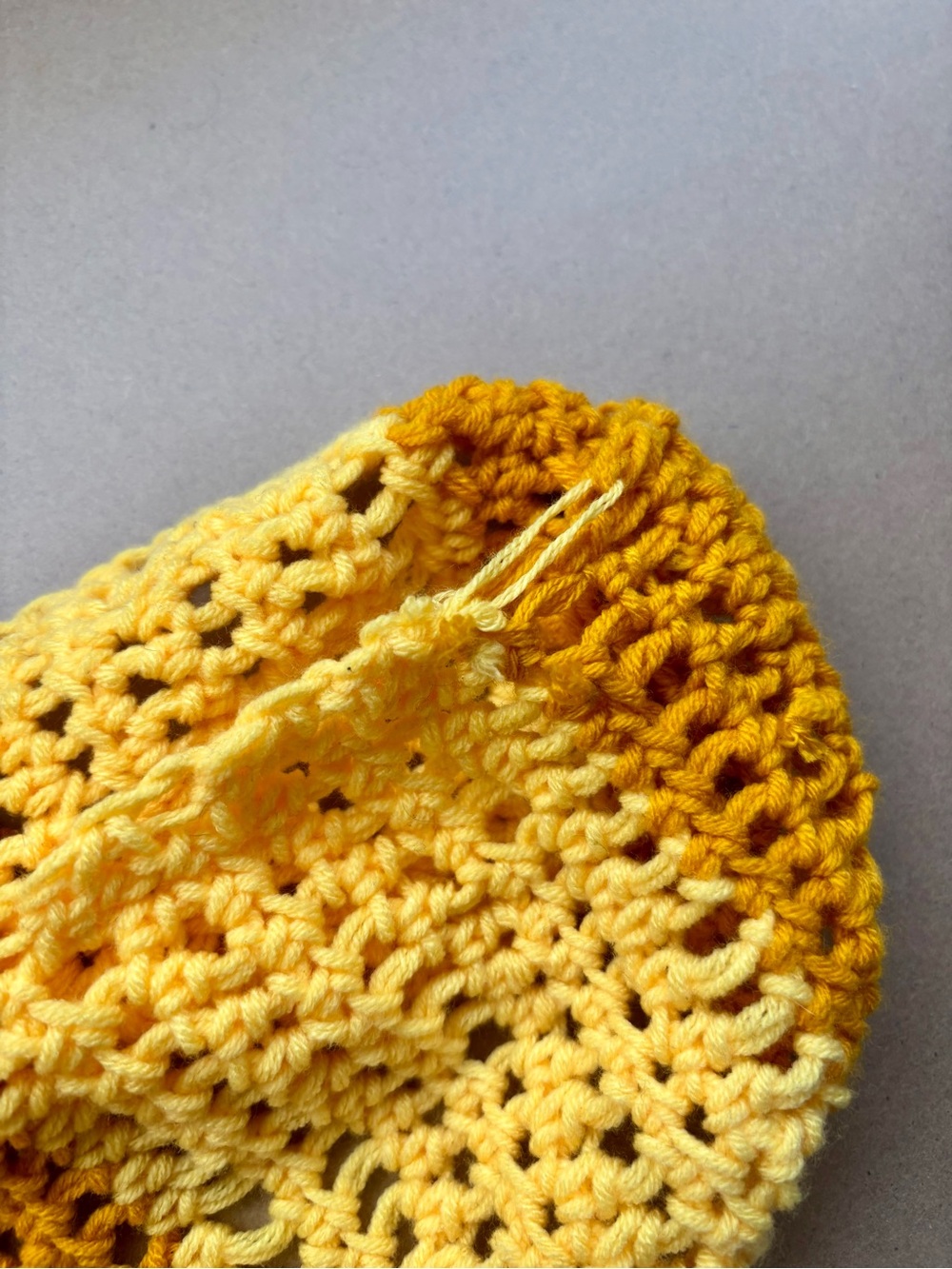 Men’s or Women’s Yellow and Orange Striped Handmade Crochet Scarf - Picture 3 of 3